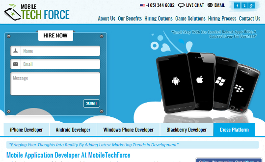 Hire Mobile Application Developer at Mobiletechforce
